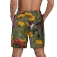 thumbnail image 2 of Lsque Mens Swim Trunks Humming Bird Pattern - Bathing Suit Compression Liner - Beach Swim Shorts Swimwear - (S-3XL) - Stretch Quick Dry -Large, 2 of 9