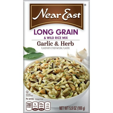 Near East Long Grain & Wild Rice Mix, Garlic & Herb 5.9oz (Pack of 12 Boxes)