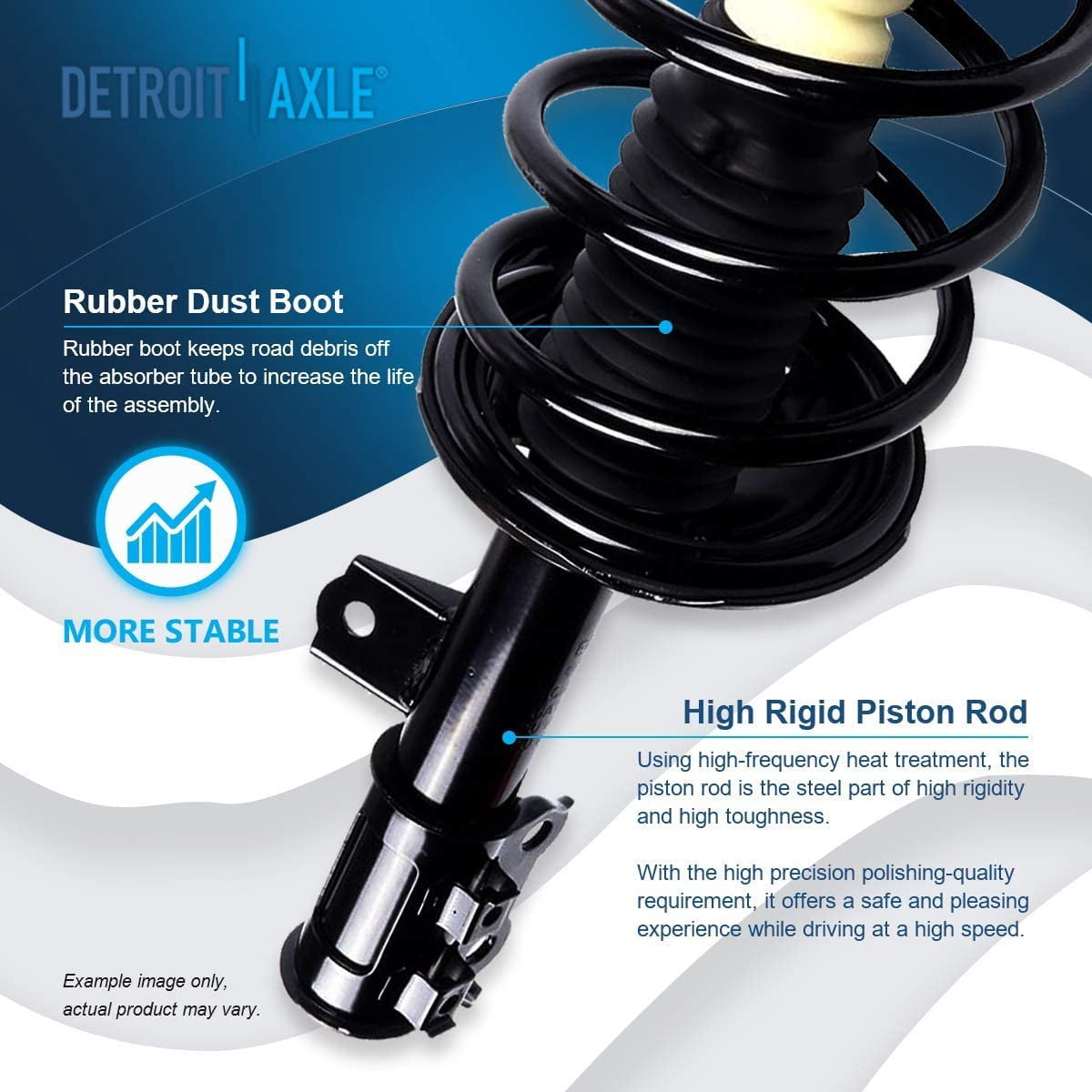 Detroit Axle - Front Struts for 2007-2010 Hyundai Elantra Complete 2 Struts with Coil Spring 2008 2009 Replacement Left & Right Quick Install Ready Strut Shock Assembly