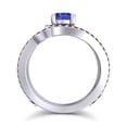 thumbnail image 4 of 2.50 Carat Round Cut Blue Sapphire & Garnet Gemstone Luxurious Engagement Ring for Women Solid 14K White Gold Size 4.5 by Diamond-Capitals, 4 of 8