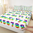 thumbnail image 3 of Manfei Colorful Abc Alphabet Queen Sheet Sets,Kids Learning Flat Sheet,Multicolor 26 Letters Queen Fitted Sheet For Girls Kids,Breathable Home Decor,4-Piece, 3 of 7