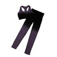 thumbnail image 4 of KHONTS Women's Two Piece Sets Racerback Yoga Bras Workout Gradient Color Outfits Waistband Exercise Outfits Purple XL, 4 of 6