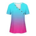 thumbnail image 4 of Raeneomay Button Down Shirts for Women Fashion Women Summer Print V-Neck T-Shirt Short Sleeve Casual Blouse Tops, 4 of 5