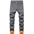 thumbnail image 2 of QHFBli Mens Lined Jeans Straight Leg Stretch Winter Warm Denim Pants, 2 of 7