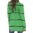 thumbnail image 5 of Womens Cardigan Sweaters Lightweight New Women's Cardigan Fall Open Front Casual Long Sleeve Sweater Trendy Stripe Lightweight Loose Outerwear Coat Green XL, 5 of 6