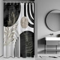 thumbnail image 3 of Boho Mid Century Modern Shower Curtain Black and White Shower Curtains for Mens Bathroom Decor Cool Grey MCM Masculine Bath Curtain Set, Waterproof Fabric with Hooks, 36" W x 72" L, 3 of 6