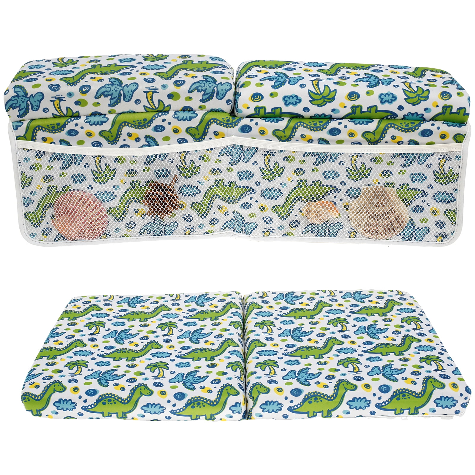 Pcapzz Baby Bath Kneeler and Elbow Rest Pad Set Nonslip Baby Bathtub Kneeling Pad Waterproof Bathtub Elbow Support Pad with 4 Side Pockets Painless Baby Bathtub Kneeler Mat for Baby Bathing