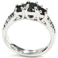 thumbnail image 2 of Pompeii 1 1/2ct Three Stone Accent Diamond Ring 14K White Gold (Black,AAA), 2 of 3
