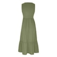 thumbnail image 5 of Wiyuqeen Solid Color Sleeveless Tiered Midi Dresses for Women Casual V Neck Tank Dresses Baggy Stretchy Long Dresses with Pockets, 5 of 5
