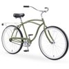 sixthreezero Around the Block Men's 26 In. Single Speed New Beach Cruiser Bicycle with Rear Rack, Olive Oat