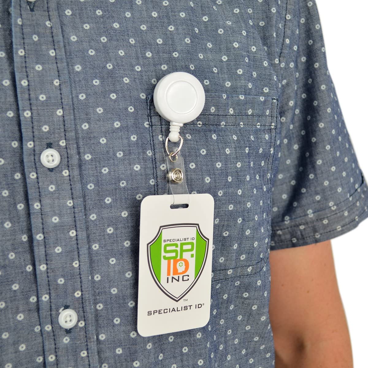 Bulk 100 Pack White Badge Reels with Extra Tight Pinch Alligator Clip (Non-Swiveling) by Specialist ID