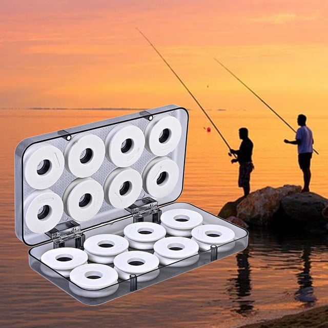 Caja de aparejos de pesca de 16 piezas, carretes de espuma, bandejas de aparejos, tablero portátil de plástico para pesca, aparejo Snell, bobina de Sharpla almacenamiento de línea de pesca