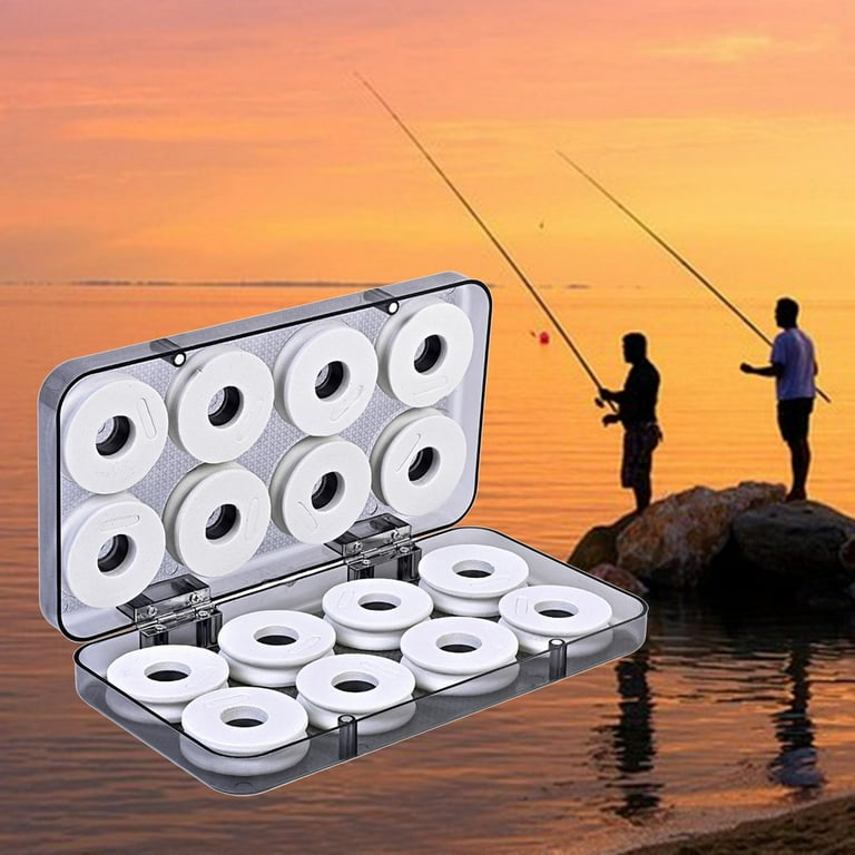 16 Pieces Fishing Tackle Box Foam Spools Fly Fishing Gear Portable Durable for Fishing Snell Leader Outdoor Fishing Bobbin Organizer, Size
