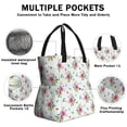 thumbnail image 3 of Pioneer Flower Floral Print Pattern Drawstring Lunch Bag Women - Drawstring Lunch Bag Insulated for Work Office - Stain-Resistant Large Lunchbags for Women with Multi-Pockets, 3 of 6