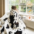 thumbnail image 4 of Blunique Electric Heated Blanket Full Size, Flannel & Sherpa, 10 Heat Levels 4 Time Settings, Giftable Home Decor Blanket, Cow Print White 72"x84", 4 of 9