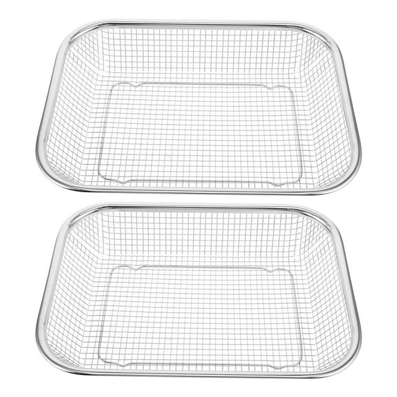 FRCOLOR  2 Pcs Dishwasher Storage Basket Stainless Steel Mesh Silver
