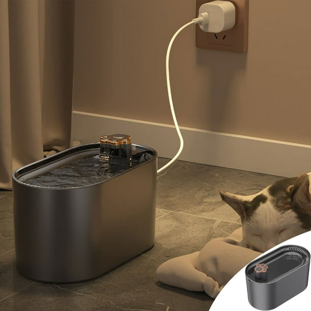 RKSTN Pets Water Dispenser Cat Pet Water Dispenser, Automatic Cycle Filter Mute Gray