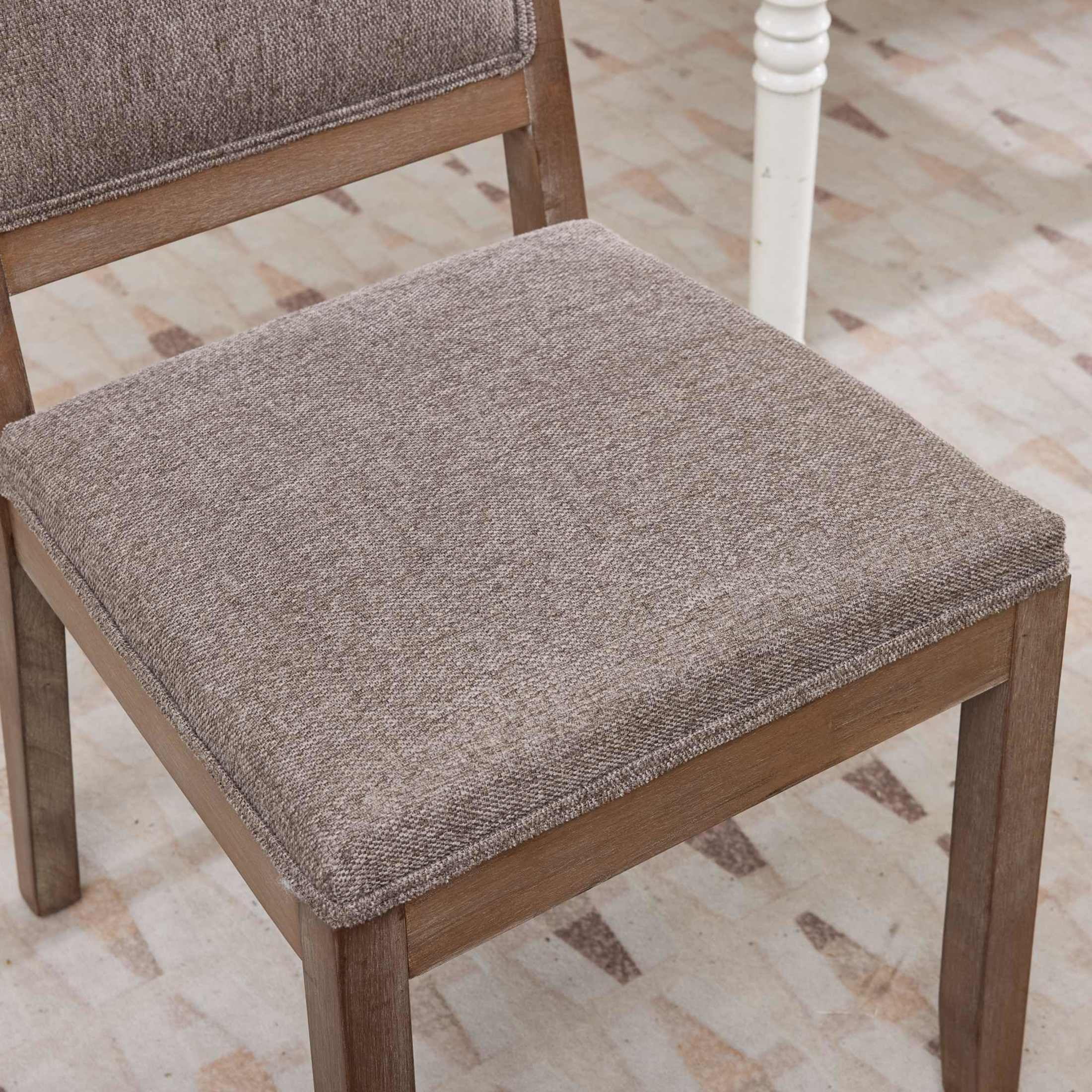 GDF Studio 22" Farmhouse Dining Chairs Set of 2 with Padded Fabric Upholstery, Solid Rubberwood Frame, Coffee