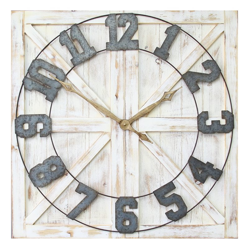 Stratton Home Decor Rustic Farmhouse Wall Clock Walmart Com Walmart Com