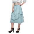 thumbnail image 5 of Moomaya Ruffle Style Skirts For Women Casual Solid Cotton Summer Wear Clothing, 5 of 6