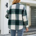thumbnail image 6 of Lindreshi Shackets for Women with Pockets Women's Casual Plaid Turndown Button Coat Coat Cardigan Coat, 6 of 6