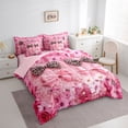 thumbnail image 3 of Castle Fairy Leopard Print Bow Knot Twin Bedding Sets,Dreamy Bowtie Bedding Comforter Set, 3 of 8