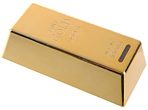 Gold Bullion Bar Piggy Bank Brick Coin Bank Saving Money Box #ORP 