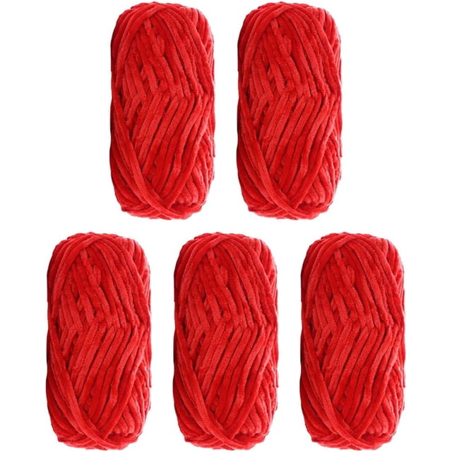 5-pack Supermjuk Chenille sammetsgarn Stickningsull Tjock Varm Virkad Stickgarn för konststickning Docka Gör-det-själv-väska Tröja hantverk