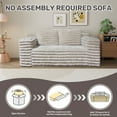 thumbnail image 2 of Oversized Bean Bag Sofa, Plush Corduroy Floor Lounger with Tufted Back Support, No Assembly Required Compressed Loveseat for Small Spaces, Apartment, Dorm, Living Room and Bedroom, 2 of 7