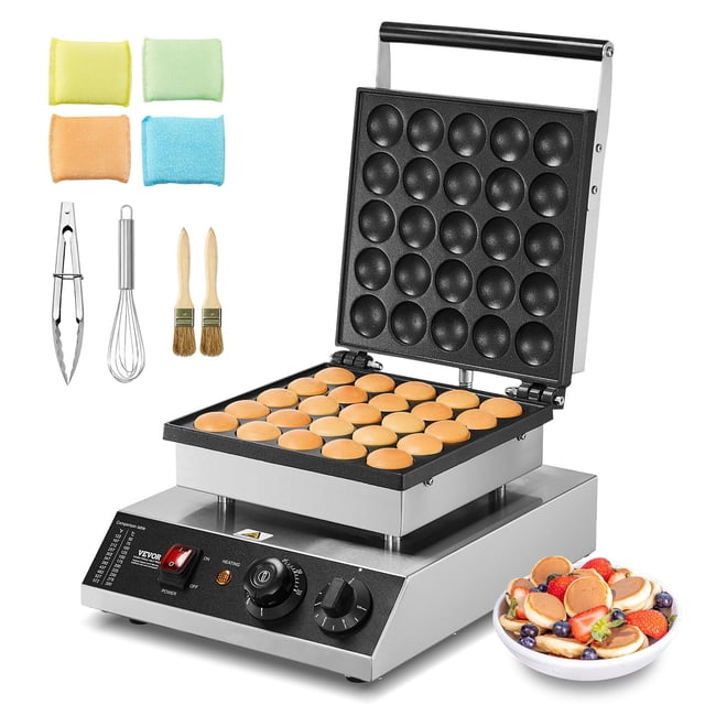 Máquina para hacer tortitas holandesa VEVOR Mini, 25 unidades, 43 mm de diámetro, 1700 W