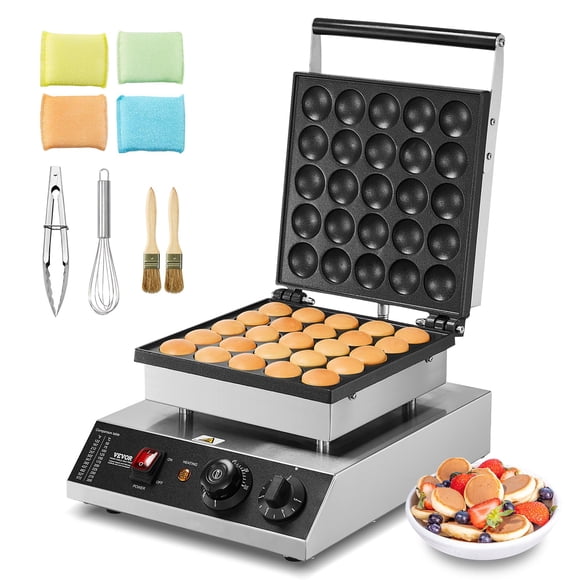 Máquina para hacer tortitas holandesa VEVOR Mini, 25 unidades, 43 mm de diámetro, 1700 W