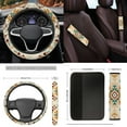 thumbnail image 5 of Yuyamidu Aztec African Tribal Car Seat Cover with Floor Mats Steering Wheel Cover Seat Belt Strap Pad Handbrake Gear Shift Knob Cover Auto Cup Holders 15 PCS, 5 of 6