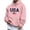 Pink, variant on Yertdoel Hoodies for Men Drawstring USA Graphic Print Long Sleeve Hooded Sweatshirt Stylish Warm Casual Pullover Top with Pocket