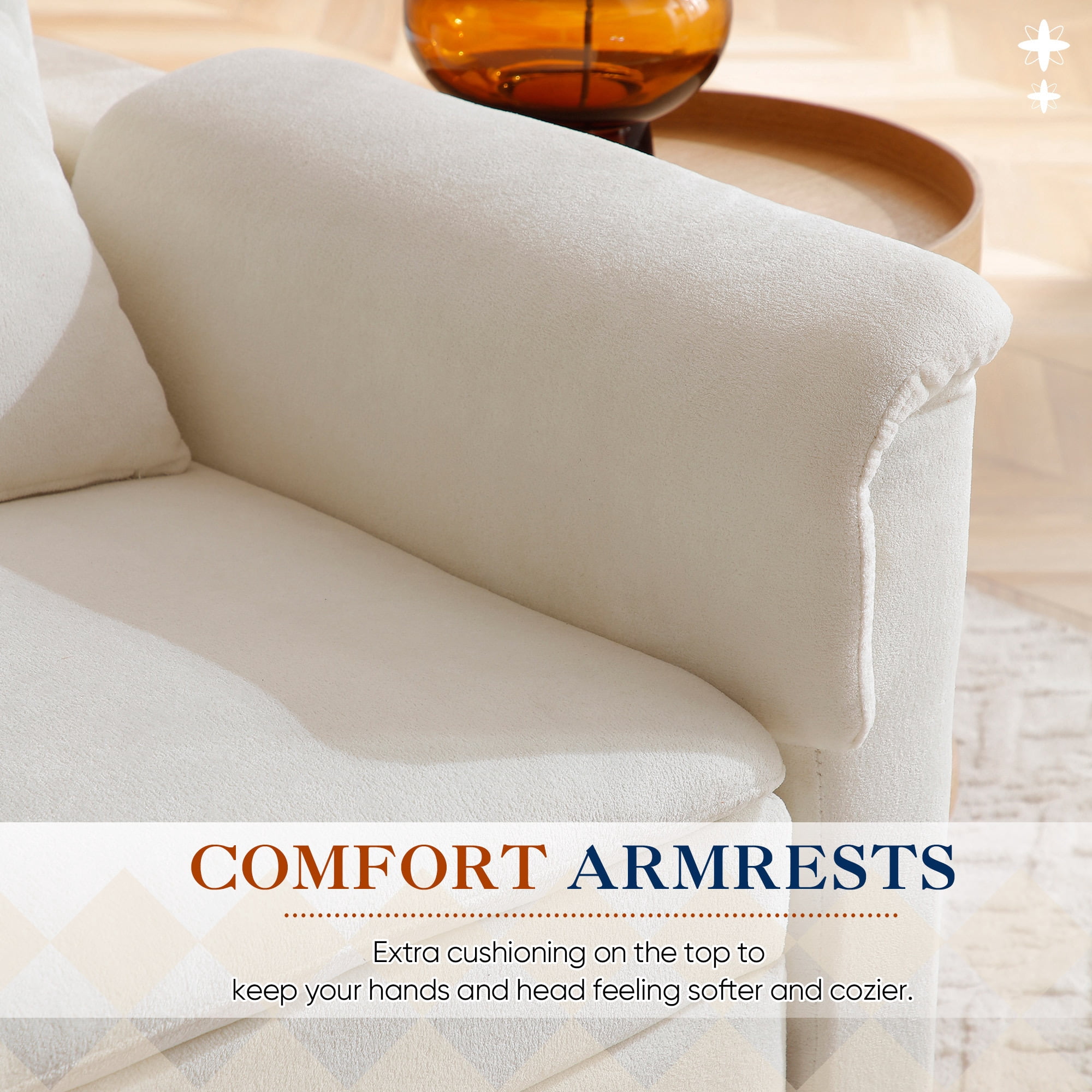 Lunale Convertible Sofa Bed with USB, 55" Loveseat Sleeper for Living Room, Apt, Beige Velvet