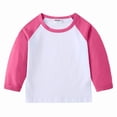 thumbnail image 6 of XXWXYD Girls Ragla𝗇 Long Sleeve Color-Block Tee Cute Crewneck T-Shirt Trendy Fall Blouses Casual Comfy Tops for Kids 5-14Y, 6 of 9