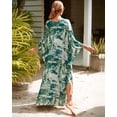 thumbnail image 3 of Kaftan Dresses for Women Fancy Long Caftans Loungewear Plus Size moomoo Dress Loose Bathrobe Batwing Sleeve Homewear Loose Beach Cover Ups Resort Dress, 3 of 9