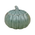 thumbnail image 3 of Color Mini Pumpkin Shape Tea Can Ceramic Storage Container Sealed Container Coffee Sugar Jar Gift for Restaurant Home -Size S (Green), 3 of 8