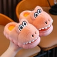 thumbnail image 4 of MUXiin Toddler Slippers Girls Girls Slippers Dinosaur Design Indoor Footwear Cozy Comfortable Home Use Winter Everyday Wear For Kids Ages 4 To 13(3.5-4 Years,Pink), 4 of 5
