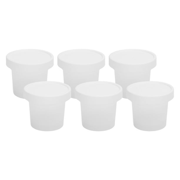 Copas de Postre de Plástico, 10pcs pp aperitivo tazas de alta temperatura resistente mini copas de postré, copas de postre con tapa, Fiesta de Servir Tazas de Aperitivo para