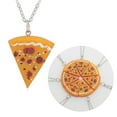 thumbnail image 2 of Pack of 7 Trendy Neckchain/Keychain Novelty Pizza Charm Necklaces/Keyrings Eye catching Accessory for Food themed Gifts, 2 of 8