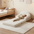 thumbnail image 7 of Yaheetech 2-in-1 Convertible Chair Bed Folding Sleep Chair Chenille Couch with Armrests Plush Bean Bag Chair for Living Room, Beige, 7 of 7
