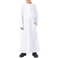 thumbnail image 2 of Mercatoo 𝐌uslim Thobe for Boys Long Sleeve 𝐈slamic Arabic Kaftan Button Robe Middle Eas𝐭 Prayer Dress Kids Ramadan Eid Outift, 2 of 9