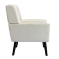 thumbnail image 4 of Mid Century Accent Chair, Button Tufted Upholstered Sofa Chairs, Modern Linen Fabric Ergonomic Armchair for Living Room Bedroom, Reading, Beige, 4 of 7