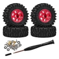 thumbnail image 1 of Milaget 4 Pcs 1/30 Roues et Pneus de Voiture RC Accessoires Haute Performance pour SCX30 Rouge, 1 of 9