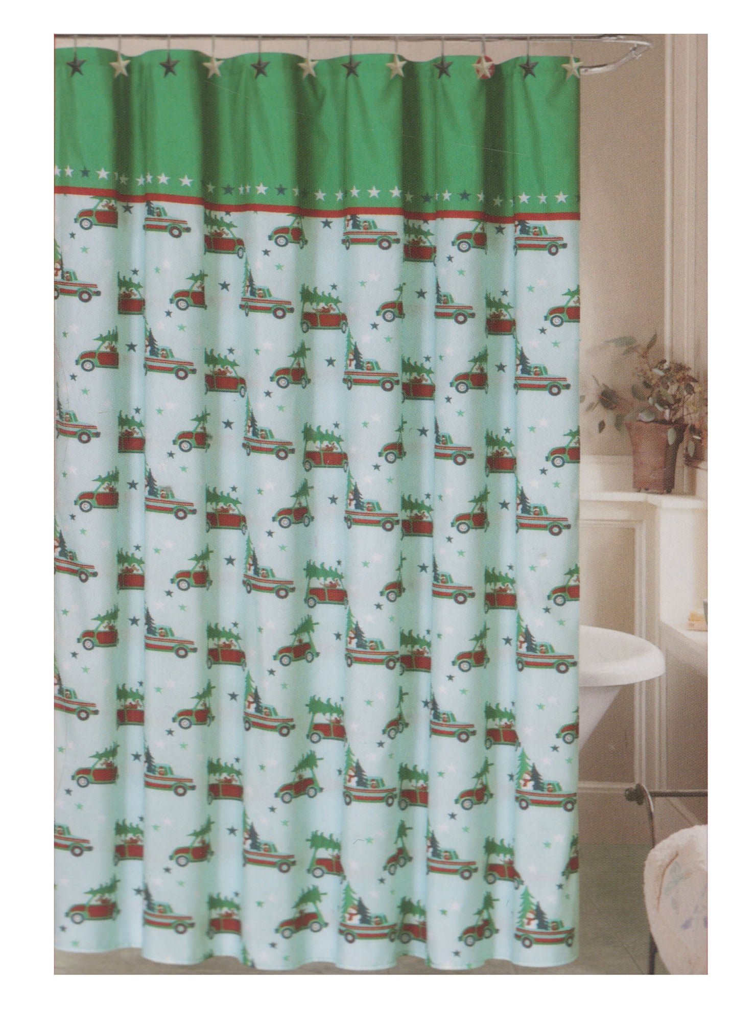 Christmas Shower Curtain Tree Shopping Red Truck Pattern With Matching Star Hooks Set Walmartcom Walmartcom Christmas Shower Curtain Tree Shopping Red Truck Pattern With Matching Star Hooks Set Walmartcom Walmartcom