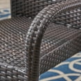 thumbnail image 3 of Pablo Outdoor 5 Piece Industrial Wood and Wicker Square Dining Set, Multi Brown, Teak, 3 of 7