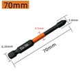 thumbnail image 2 of 5Pcs 65Mm Magnetic Batch Head Ph2 Screwdrivers Bit Cross High Hardness Hand Drill Bit Screw Electric Screwdriver Bits 70Mm Fangkenuo, 2 of 8
