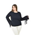thumbnail image 1 of Sueter de manga larga con lazos Roman Fashion /Tallas Extras 18281 (Azul marino) azul marino Uni, 1 of 5