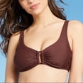 thumbnail image 2 of Kona Sol Women's Rectangle Bralette Bikini Top Medium Mulberry Brown, 2 of 3