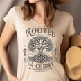 thumbnail image 4 of Christian Tree of Faith T-Shirt – Rooted in Christ Colossians 2:7 Graphic Tee, Royal, Size M, 4 of 6